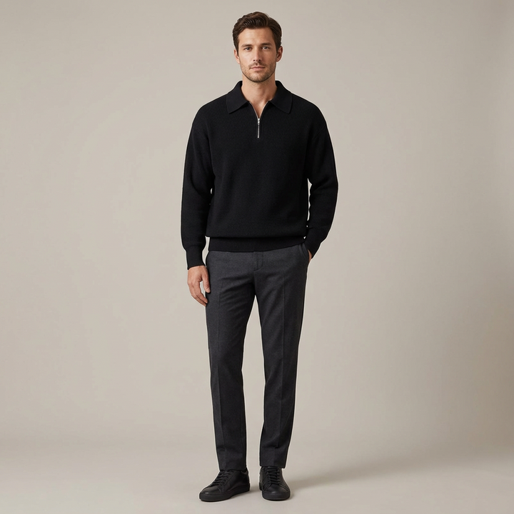 Vincenzo - Knitted Quarter Zip Sweater