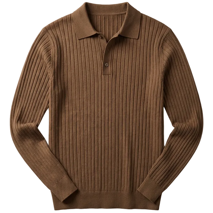 Ronni Vinci - Knit Polo Long Sleeve Shirt
