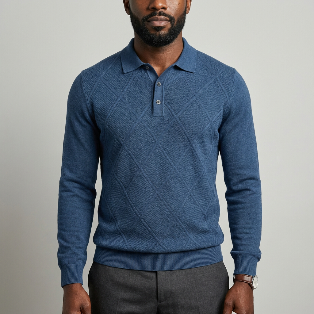 Verano - Wool Long Sleeve Polo Shirt