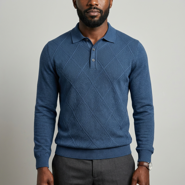 Verano - Wool Long Sleeve Polo Shirt