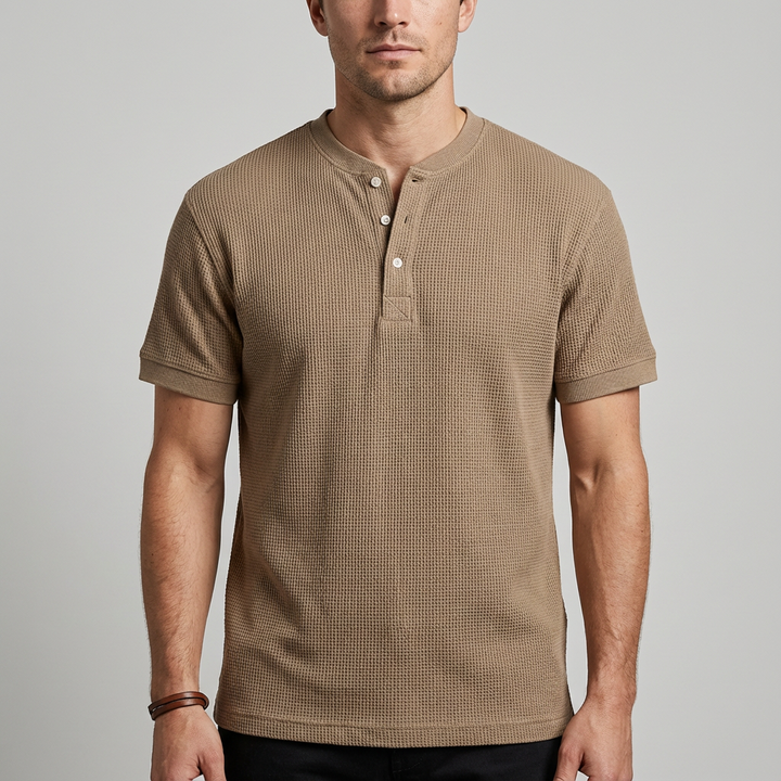 Henley Waffle Knit Shirt