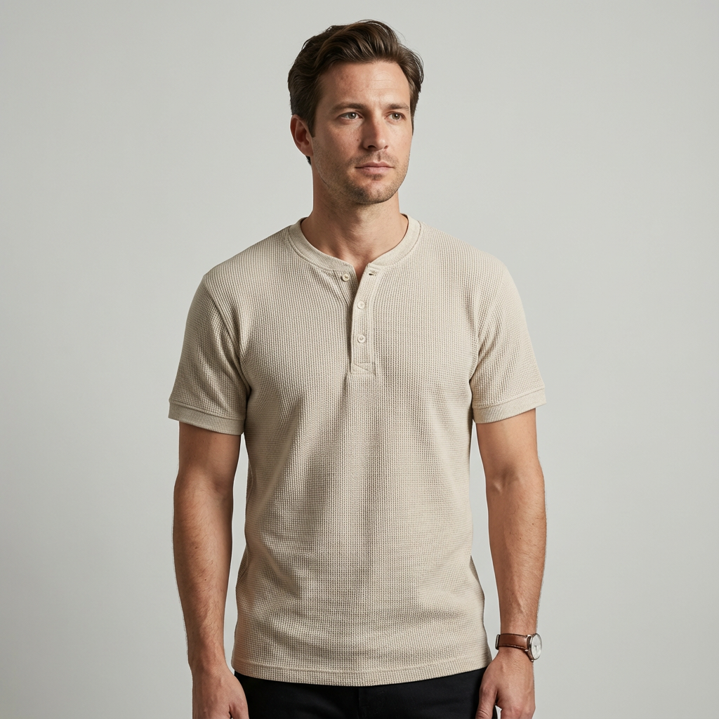 Henley Waffle Knit Shirt
