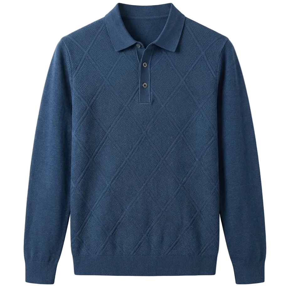 Verano - Wool Long Sleeve Polo Shirt