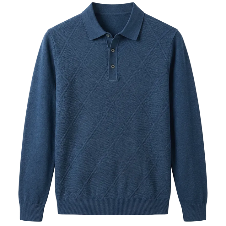Verano - Wool Long Sleeve Polo Shirt