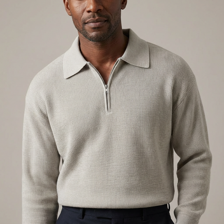 Vincenzo - Knitted Quarter Zip Sweater