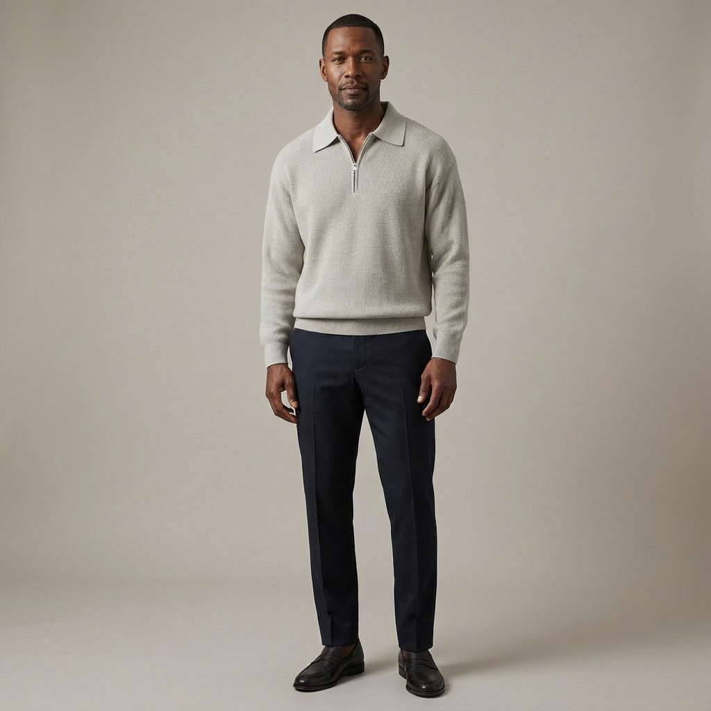 Vincenzo - Knitted Quarter Zip Sweater