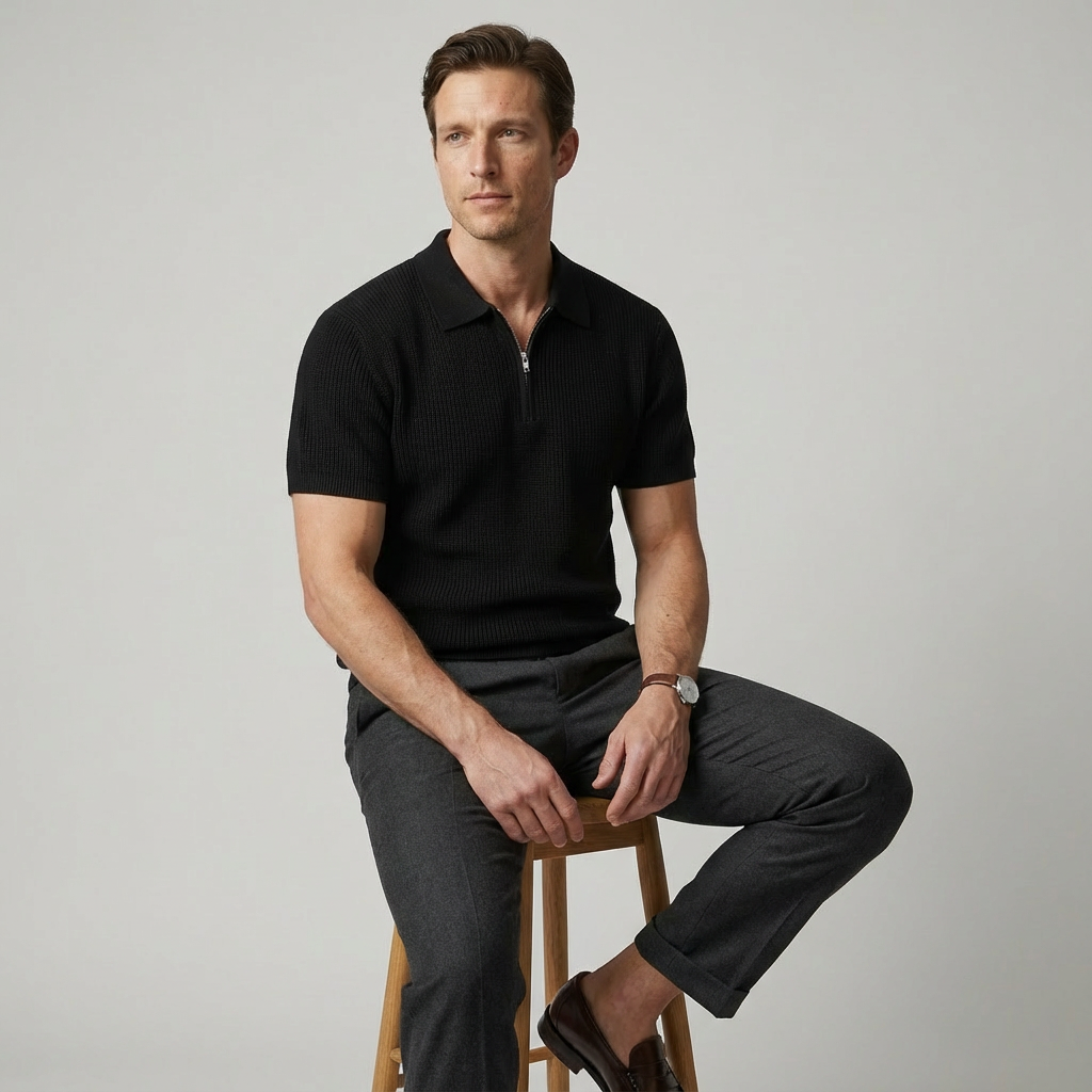 Riviera Slim Fit Quarter Zip Shirt