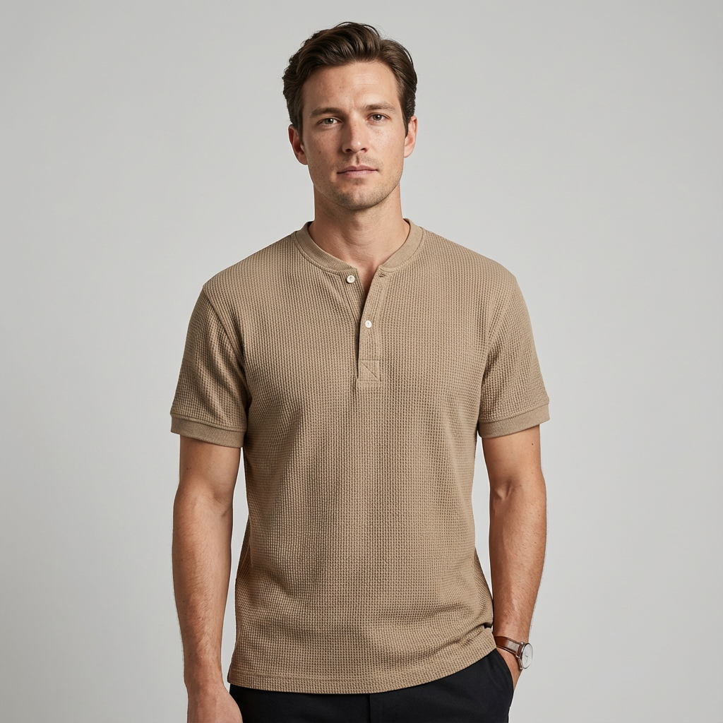 Henley Waffle Knit Shirt