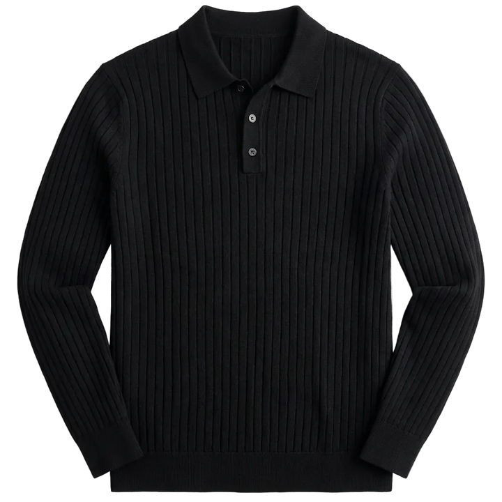 Ronni Vinci - Knit Polo Long Sleeve Shirt