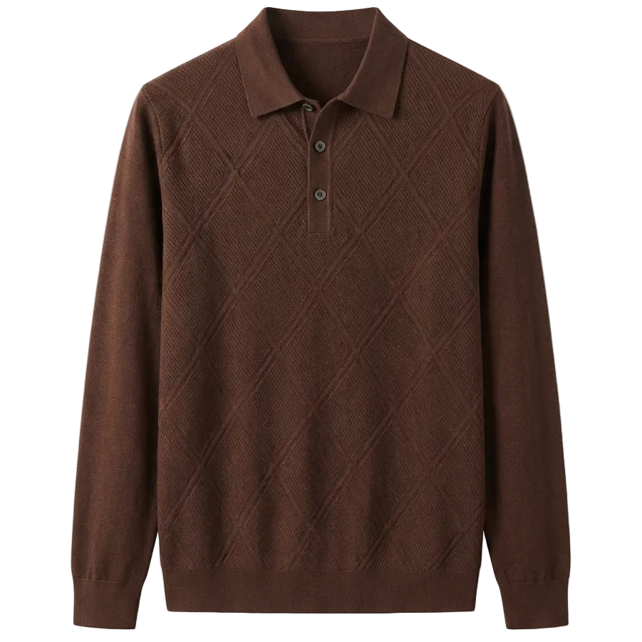 Verano - Wool Long Sleeve Polo Shirt