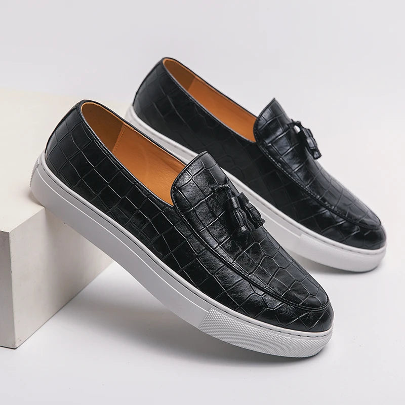 Langley Croc Tassel Loafers