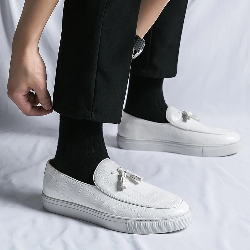 Langley Croc Tassel Loafers