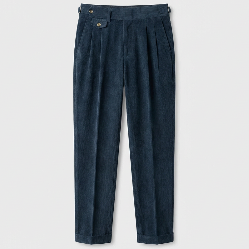 Langford Corduroy Pleated Trousers