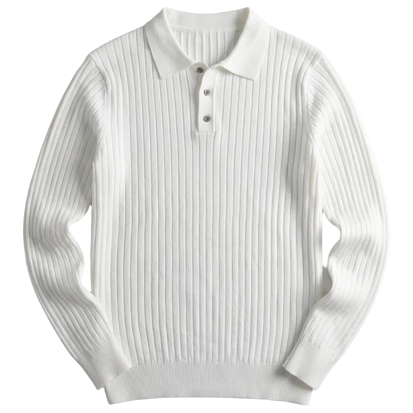 Ronni Vinci - Knit Polo Long Sleeve Shirt