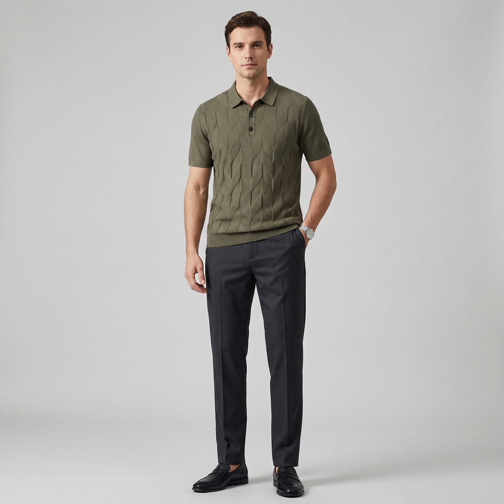 Hartwell Patterned Cashmere Polo