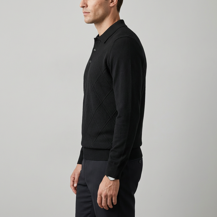 Verano - Wool Long Sleeve Polo Shirt
