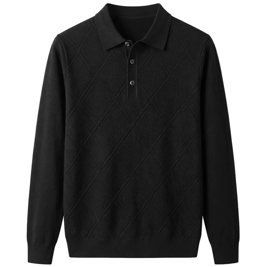 Verano - Wool Long Sleeve Polo Shirt