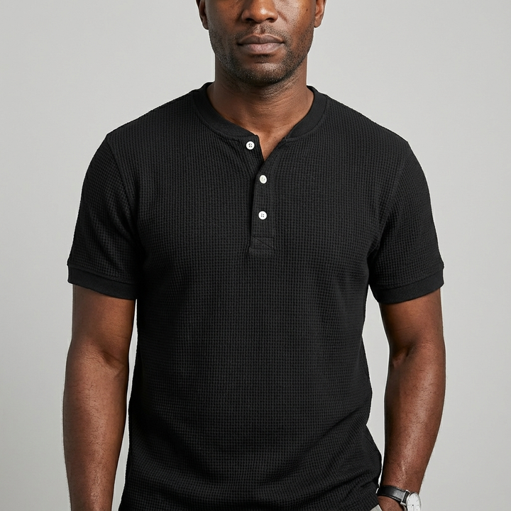 Henley Waffle Knit Shirt