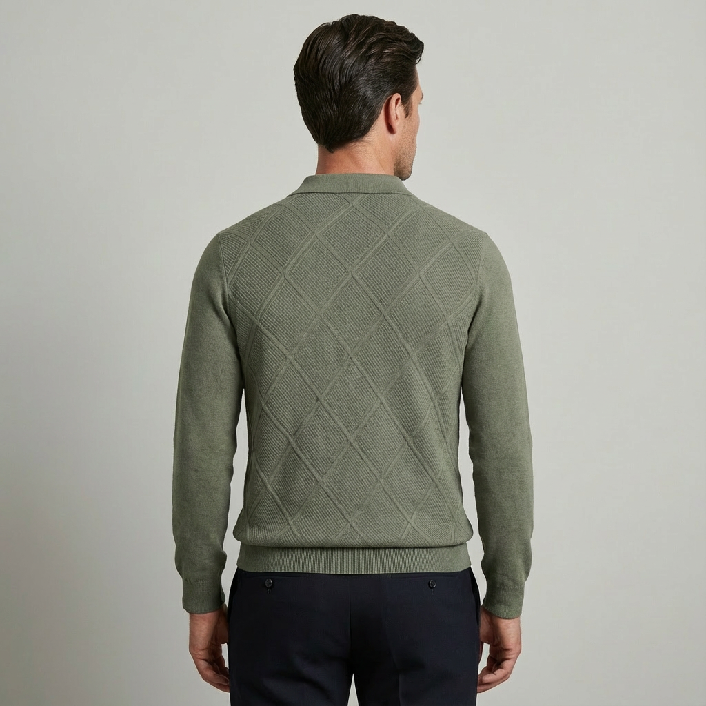 Verano - Wool Long Sleeve Polo Shirt