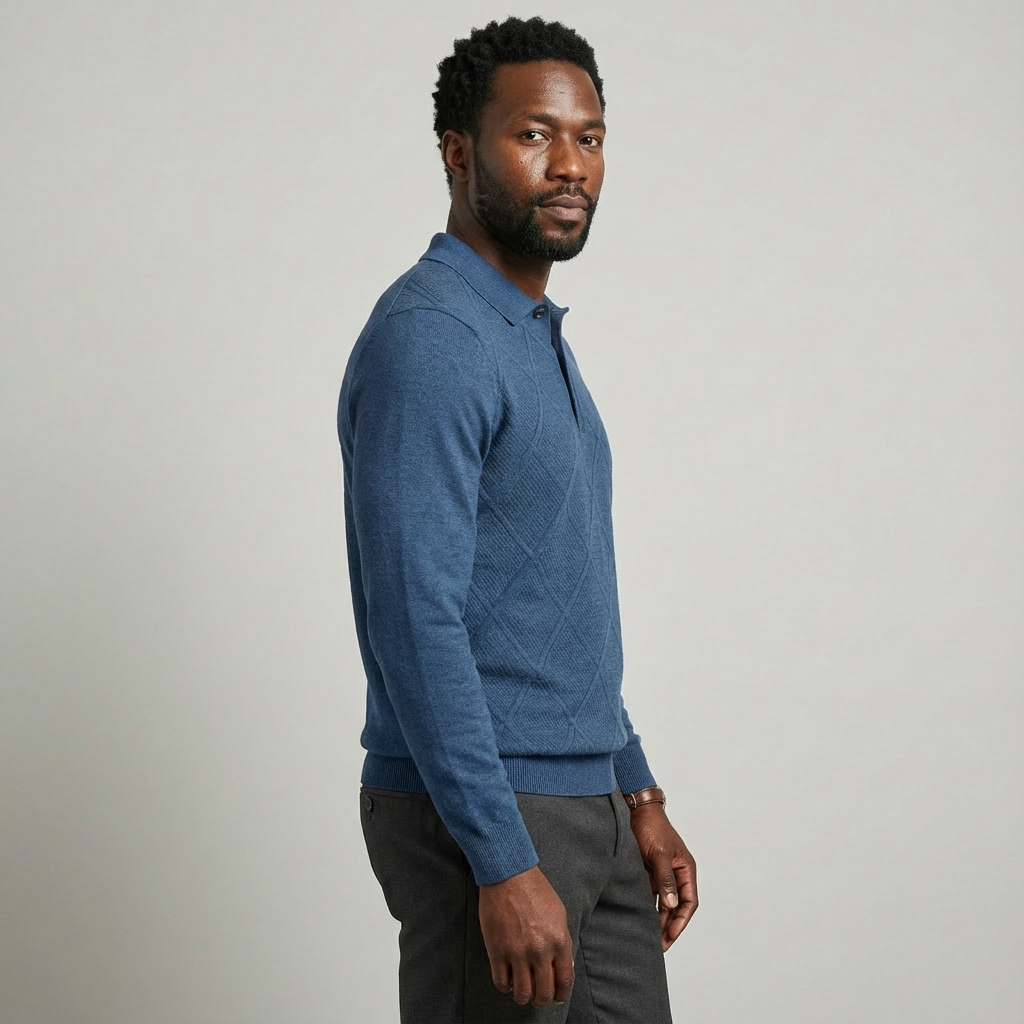 Verano - Wool Long Sleeve Polo Shirt