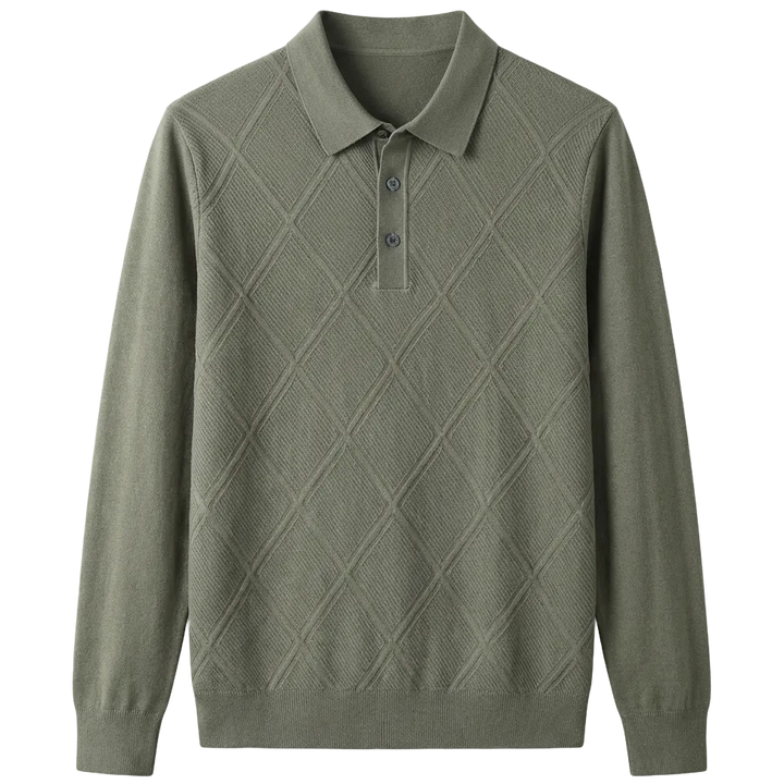 Verano - Wool Long Sleeve Polo Shirt