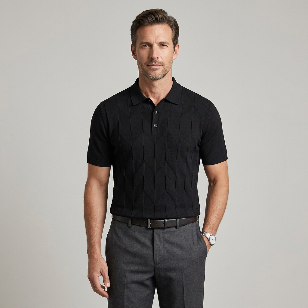 Hartwell Patterned Cashmere Polo