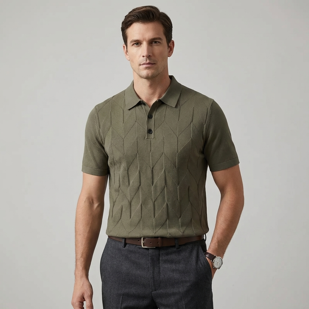 Hartwell Patterned Cashmere Polo