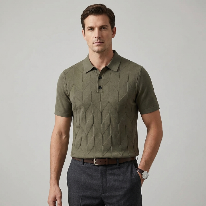 Hartwell Patterned Cashmere Polo