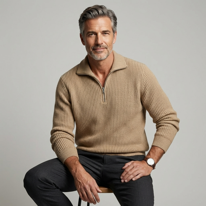 Hamilton Knitted Cotton Quarter-Zip