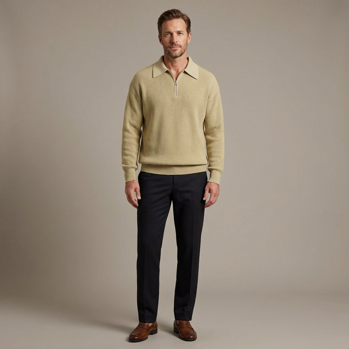 Vincenzo - Knitted Quarter Zip Sweater