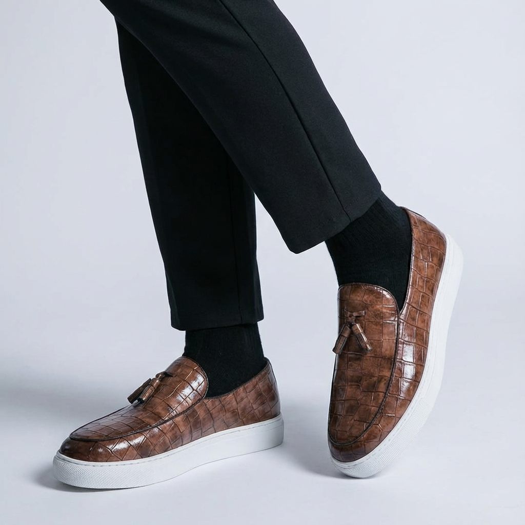 Langley Croc Tassel Loafers